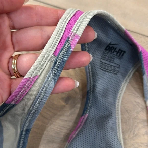 Nike Dri-Fit Women's Geometric Tank Top - Pink and Gray and Taupe - Picture 10 of 11